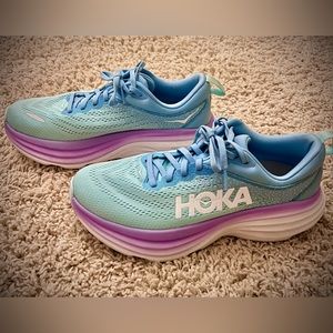 NEW Hoka Bondi 8 Airy Blue/Sunlit Ocean; size 7.5 women; running shoes walk jog